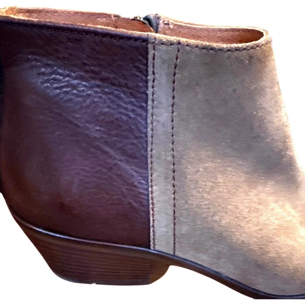 Madewell Woman Suede Leather Brown‎ Ankle Booties Zipper Western Sz 8